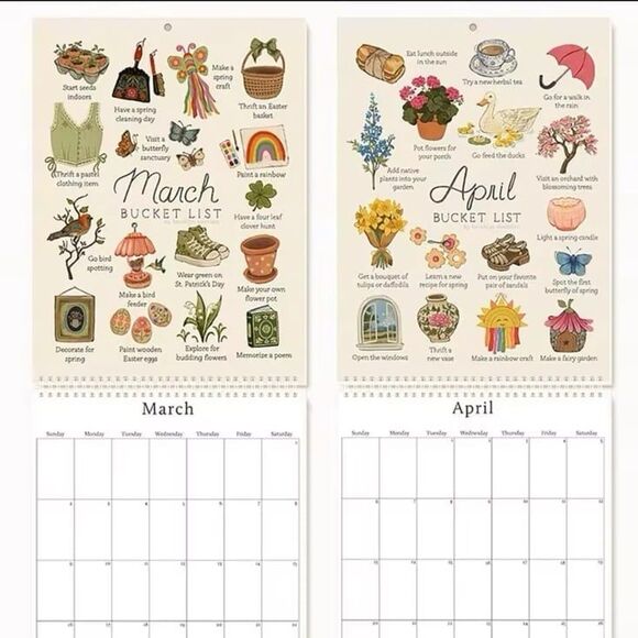 abigail&bleu Bucket List Calendar Large Double Spiral Wire-Binding Wall Calendar - Picture 2 of 7